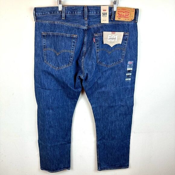 Levi’s NWT 501xx Straight Leg Blue Denim‎ Jeans Men’s 42 x 30 - Picture 3 of 13